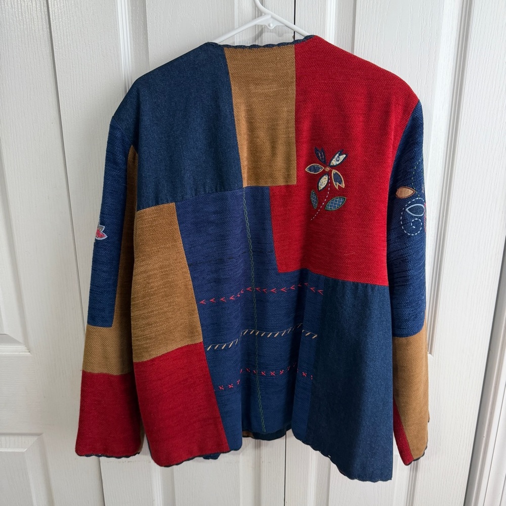 Koret City Blues Patchwork Button Up Blazer Size … - image 5